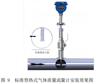 DN25熱式氣體質量流量計插入式安裝效果圖